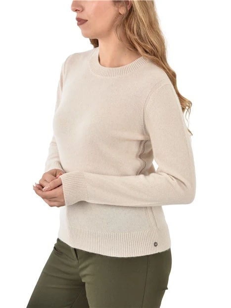 MAGLIA GIROCOLLO IN CASHMERE DONNA BIANCO