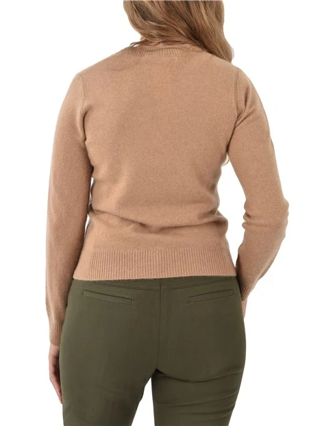 MAGLIA GIROCOLLO IN CASHMERE DONNA BEIGE