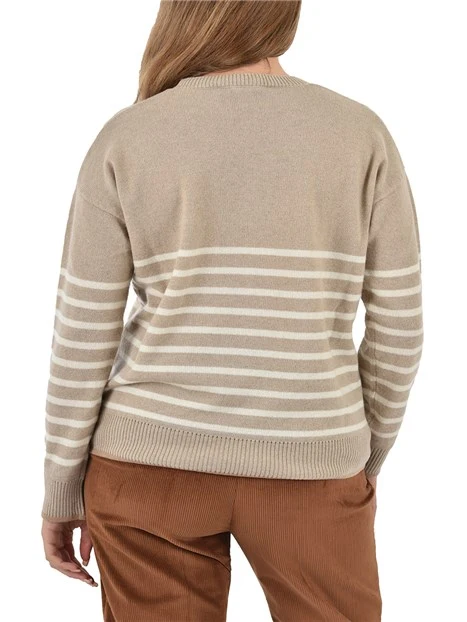 MAGLIA GIROCOLLO FILATO IN LANA E CASHMERE DONNA BIANCO