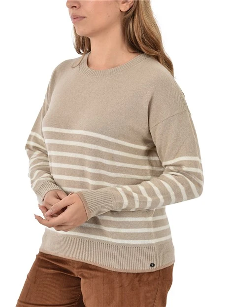 MAGLIA GIROCOLLO FILATO IN LANA E CASHMERE DONNA BIANCO