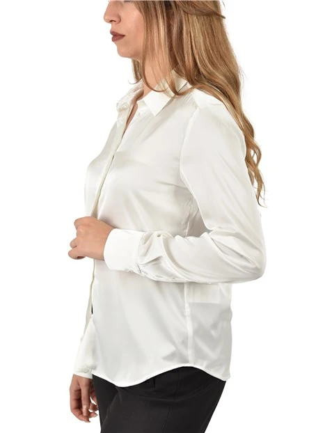 MAGLIA GIROCOLLO IN LANA E CASHMERE DONNA AVORIO