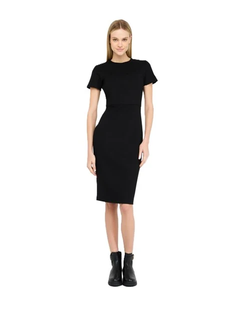 VESTITO CORTO TUBINO DONNA NERO