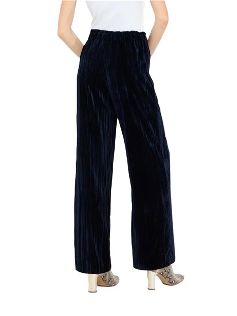 PANTALONE PALAZZO IN VELLUTO CON COULISSE DONNA BLU