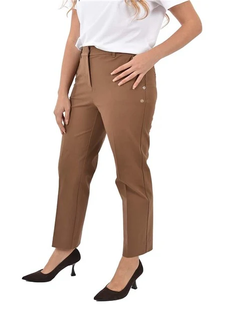 PANTALONE IN MISTO COTONE DONNA BEIGE