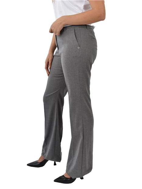 PANTALONE A ZAMPA IN TESSUTO STRETCH DONNA GRIGIO