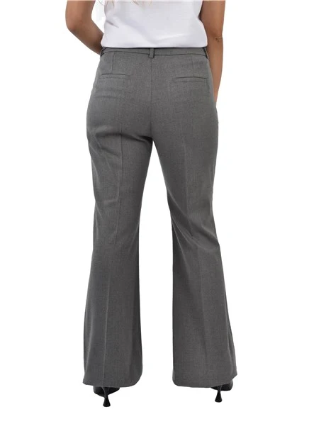 PANTALONE A ZAMPA IN TESSUTO STRETCH DONNA GRIGIO