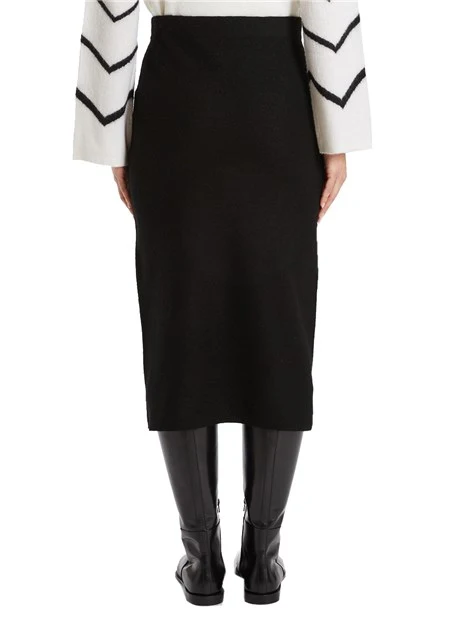GONNA LUNGA IN PURA LANA DONNA NERO