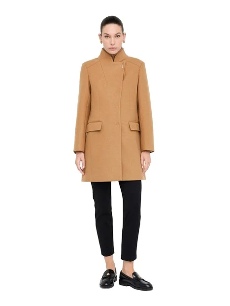 CAPPOTTO CORTO IN MISTO LANA DONNA BEIGE