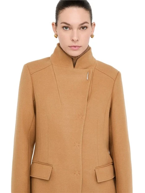 CAPPOTTO CORTO IN MISTO LANA DONNA BEIGE