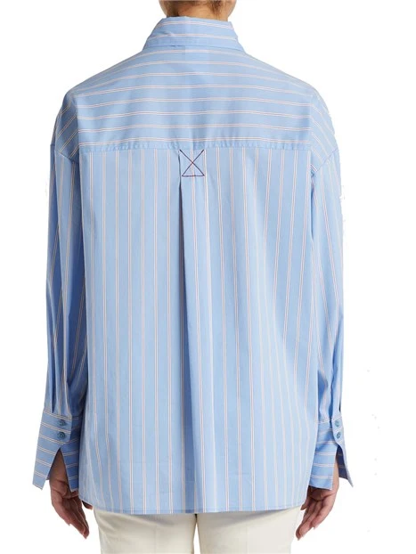 CAMICIA OVERSIZE CON TASCHINO DONNA AZZURRO