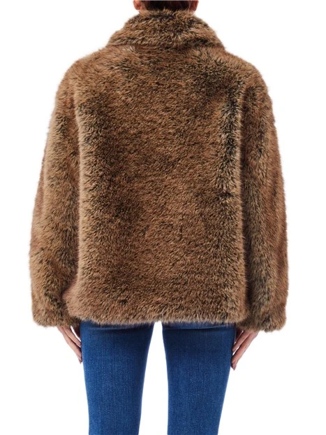 GIACCA CORTA IN ECO PELLICCIA DONNA MARRONE