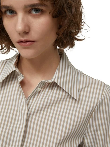 CAMICIA IN COTONE A RIGHE DONNA BIANCO