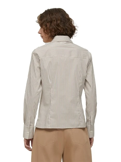CAMICIA IN COTONE A RIGHE DONNA BIANCO
