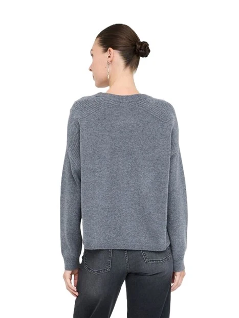 MAGLIA GIROCOLLO CON RICAMI DONNA GRIGIO