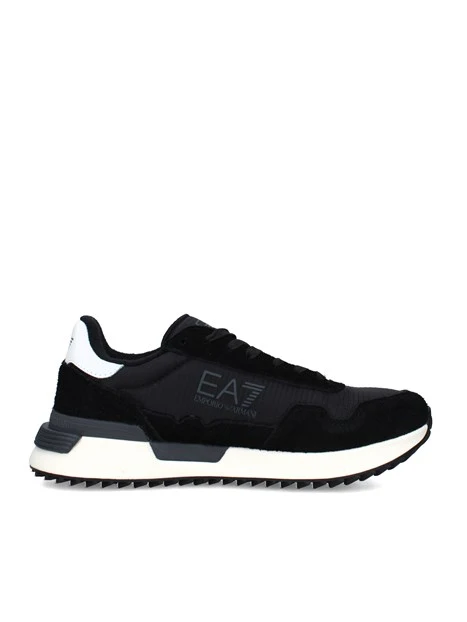 SNEAKERS BASSE IN CAMOSCIO E TESSUTO UOMO NERO