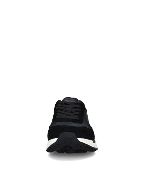 SNEAKERS BASSE IN CAMOSCIO E TESSUTO UOMO NERO