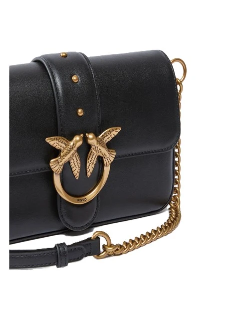BORSA A TRACOLLA COMPATTA IN PELLE DONNA NERO