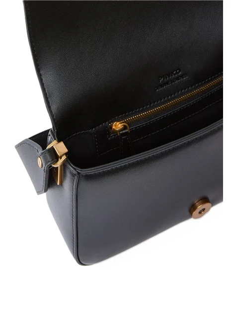 BORSA A TRACOLLA COMPATTA IN PELLE DONNA NERO