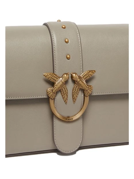BORSA A SPALLA IN PELLE RETTANGOLARE DONNA BEIGE