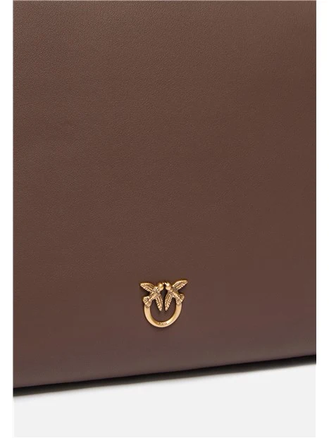 BORSA A SPALLA IN PELLE LISCIA DONNA MARRONE