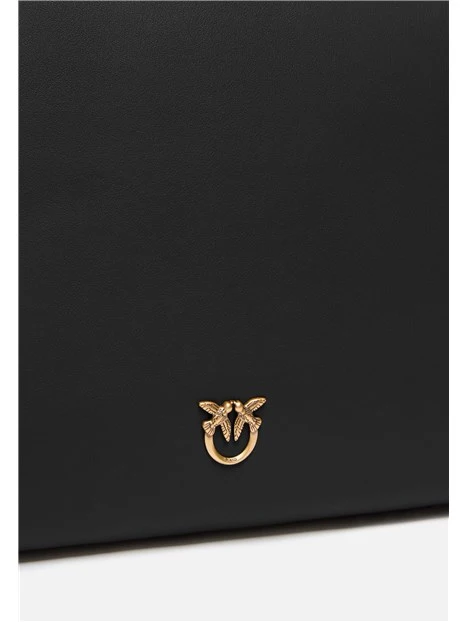 BORSA A SPALLA IN PELLE LISCIA DONNA NERO