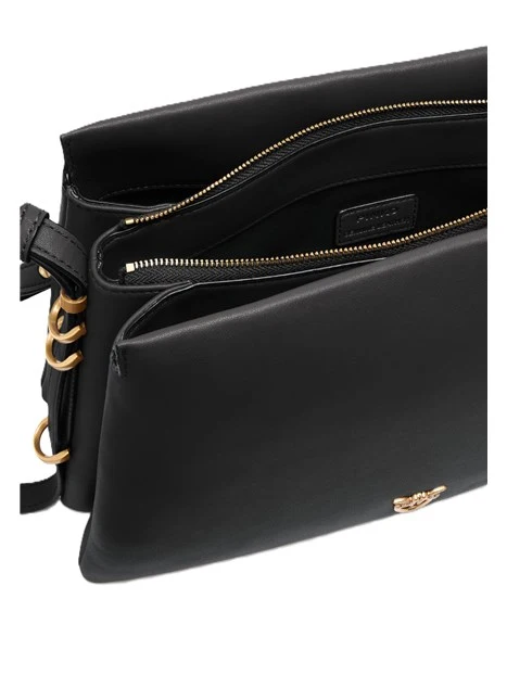 BORSA A SPALLA IN PELLE LISCIA DONNA NERO