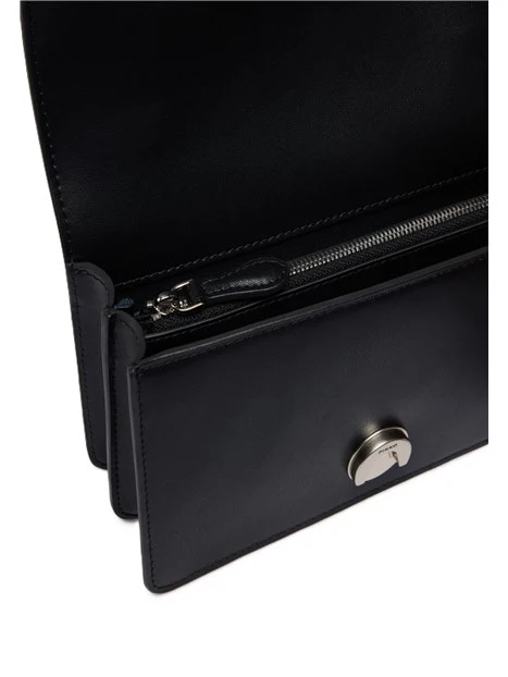 BORSA A TRACOLLA IN PELLE CON CATENA ORO DONNA NERO