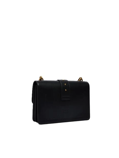 BORSA A TRACOLLA IN PELLE LISCIA DONNA NERO