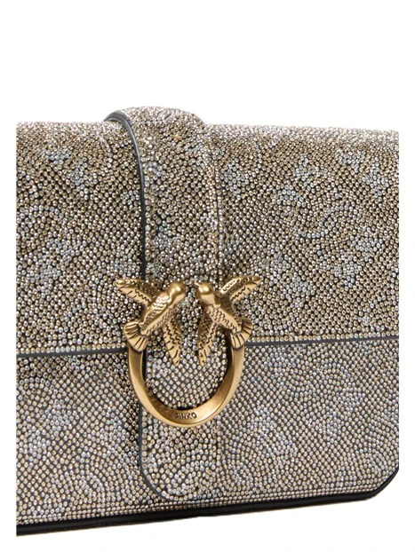 BORSA A TRACOLLA CON STRASS DONNA ORO