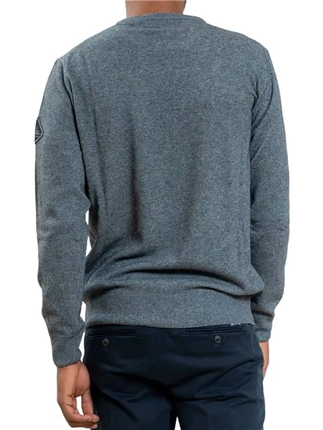 MAGLIA DOLCEVITA CON LOGO MISTO LANA E CASHMERE UOMO GRIGIO