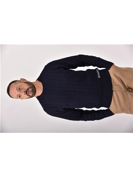 MAGLIA GIROCOLLO IN MISTO CASHMERE CON LAVORAZIONE A TRECCE