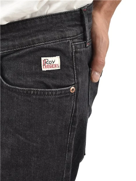 JEANS REGULAR IN COTONE UOMO NERO