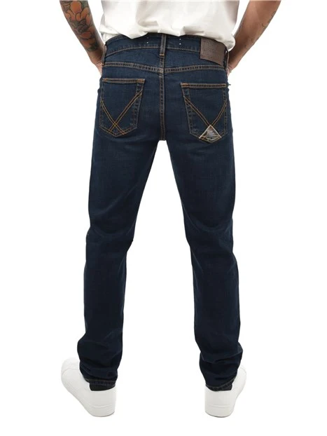 JEANS REGULAR CON LOGO SUL TASCHINO UOMO BLU