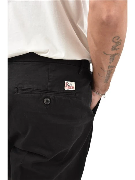 PANTALONI CHINO IN GARBADINE UOMO NERO