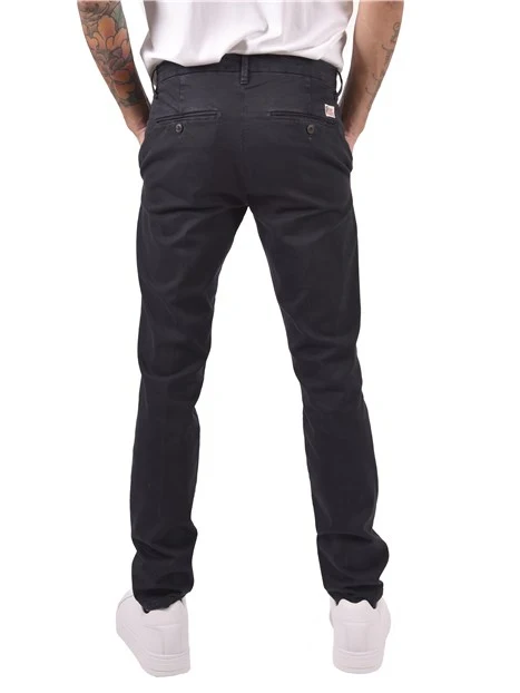 PANTALONI CHINO IN GARBARDINE UOMO BLU
