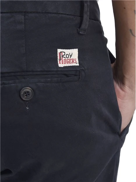 PANTALONI CHINO IN GARBARDINE UOMO BLU