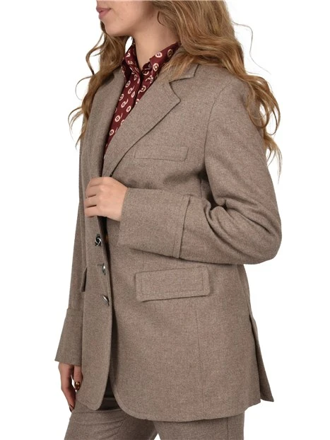 GIACCA DOPPIOPETTO IN MISTO LANA DONNA BEIGE