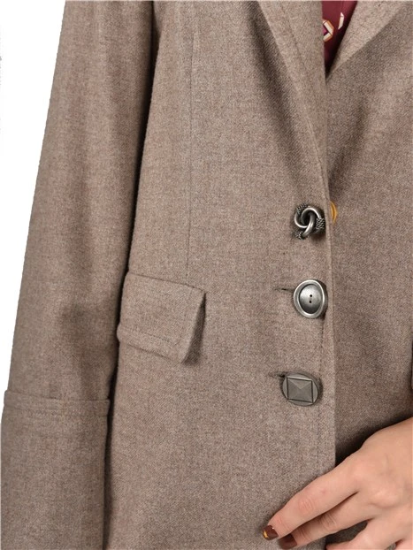 GIACCA DOPPIOPETTO IN MISTO LANA DONNA BEIGE
