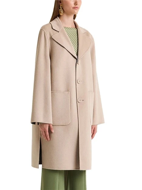 CAPPOTTO IN MISTO LANA REVERSIBILE DONNA BEIGE