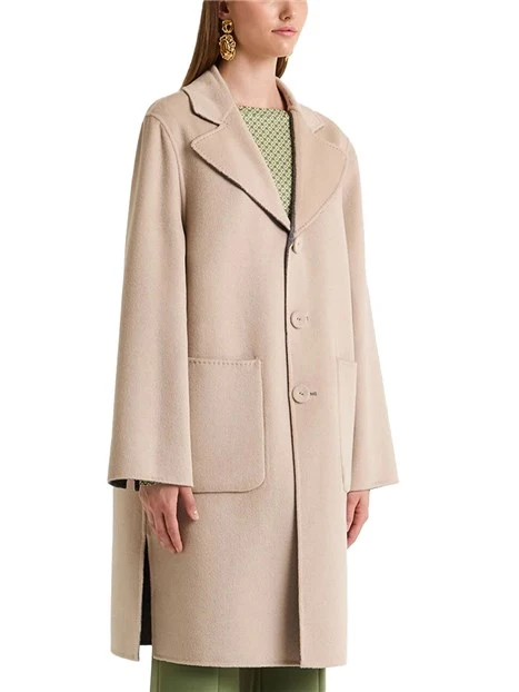 CAPPOTTO IN MISTO LANA REVERSIBILE DONNA BEIGE