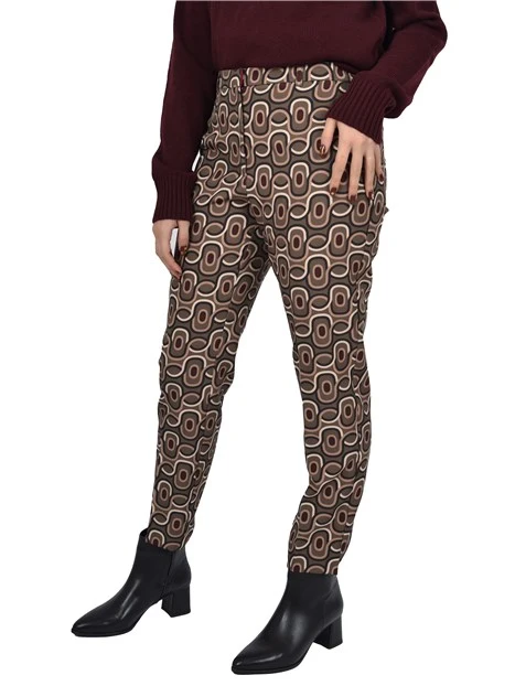 PANTALONE CHINO CON STAMPA DONNA VERDE