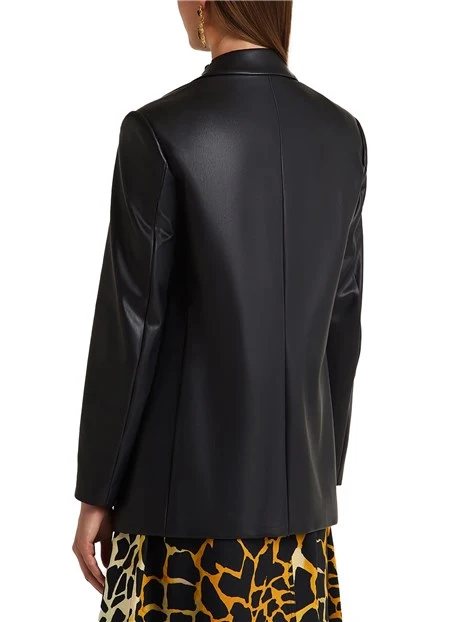 GIACCA IN ECOPELLE CON FINISH SEMI LUCIDO DONNA NERO