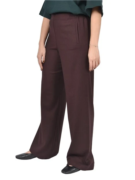 PANTALONI PALAZZO CON VITA ELASTICIZZATA DONNA ROSA