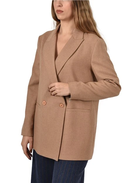 GIACCA DOPPIOPETTO IN MISTO LANA DONNA MARRONE