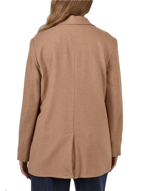 GIACCA DOPPIOPETTO IN MISTO LANA DONNA MARRONE