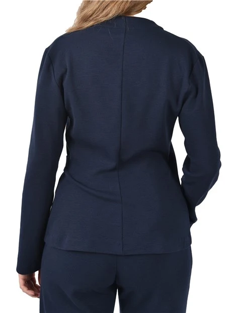 CARDIGAN IN MACCHIA CON CHIUSURA INCROCIATA DONNA BLU