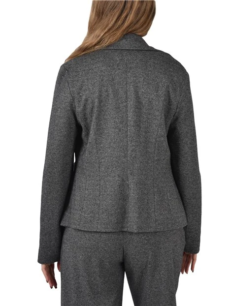 GIACCA IN JERSEY MISTO COTONE CON TASCHE FRONTALI DONNA NERO