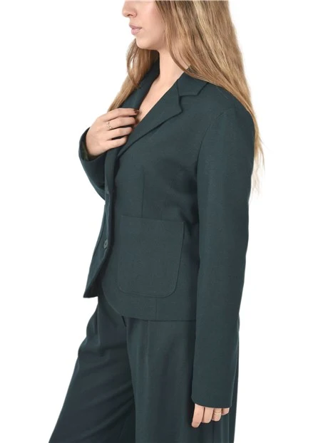 GIACCA IN MISTO LANA CON TASCHE FRONTALI DONNA VERDE