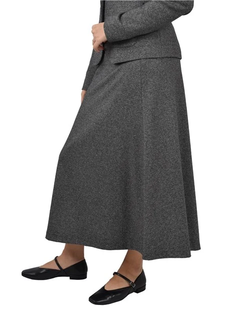 GONNA LUNGA IN JERSEY MISTO COTONE DONNA NERO