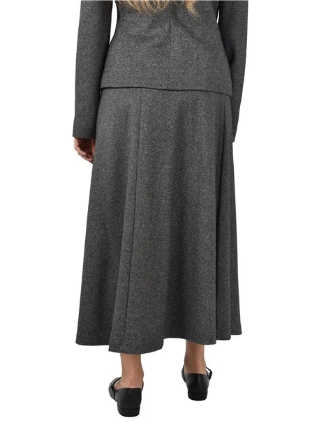 GONNA LUNGA IN JERSEY MISTO COTONE DONNA NERO